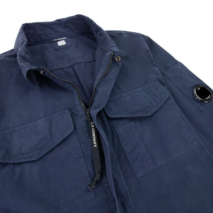 Cp Company Sh079a Emerized Gabardine Utility Shirt Navy 888