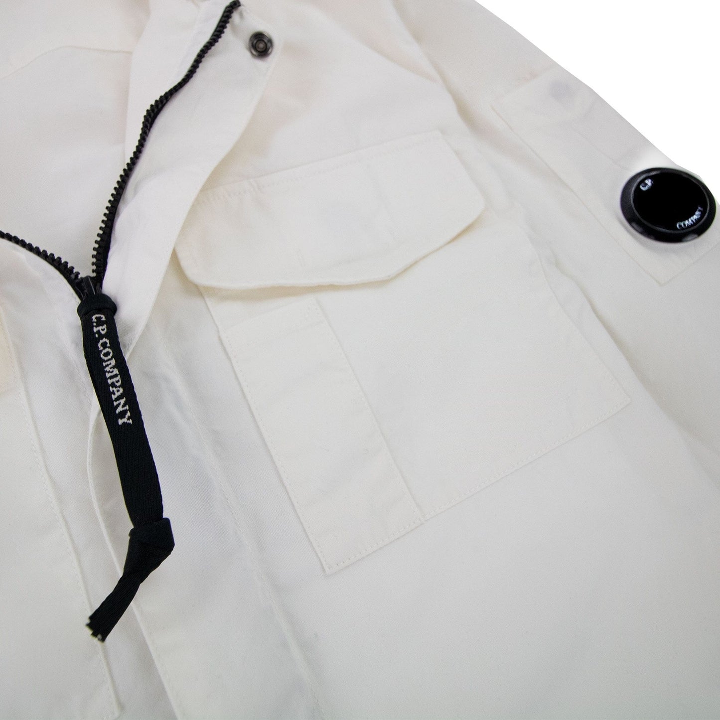 Cp Company Sh079a Emerized Gabardine Utility Shirt White 103