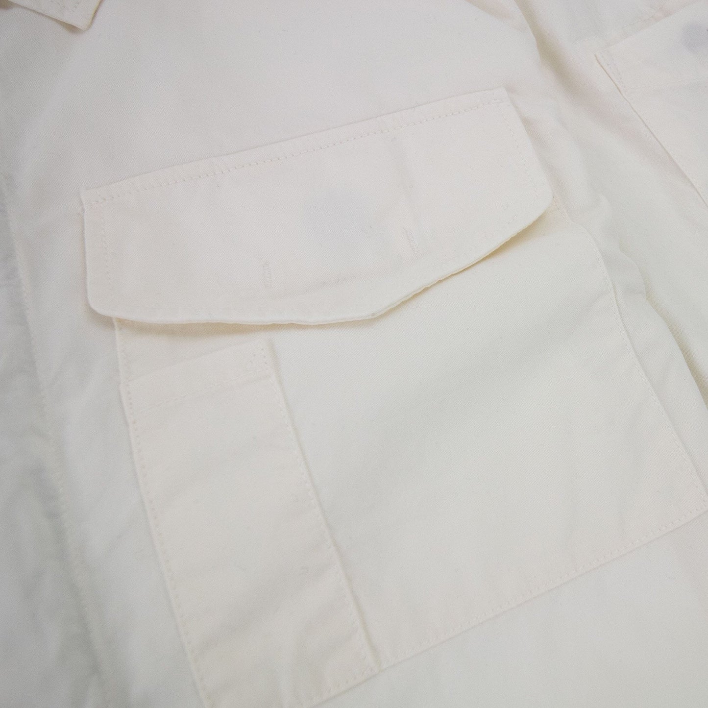 Cp Company Sh079a Emerized Gabardine Utility Shirt White 103