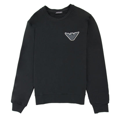 Emporio Armani Eagle Logo Crew Neck Sweater Black