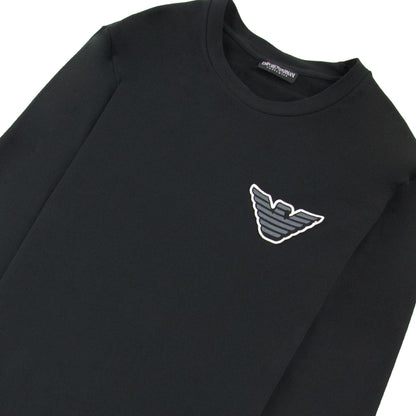 Emporio Armani Eagle Logo Crew Neck Sweater Black