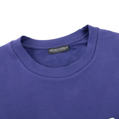 Emporio Armani Eagle Logo Crew Neck Sweater Blue