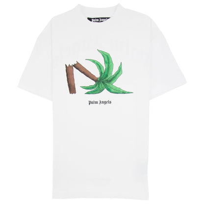 Palm Angels Broken Palm Classic T Shirt White/Green