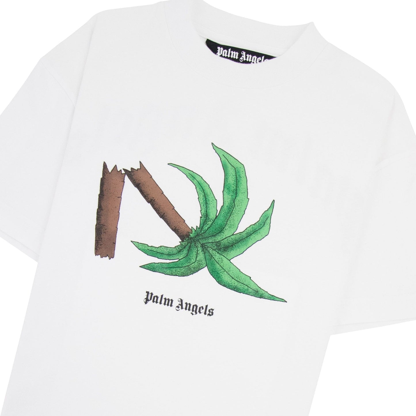 Palm Angels Broken Palm Classic T Shirt White/Green