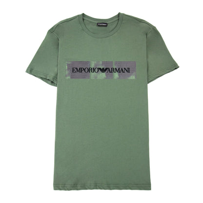 Emporio Armani Felt Logo Crew T-shirt Khaki