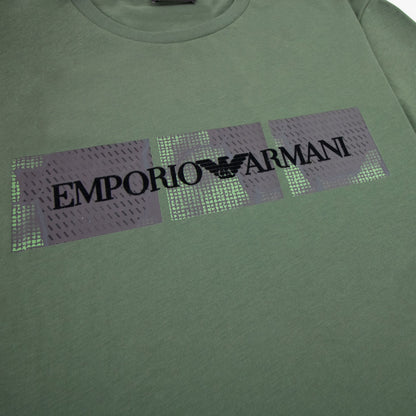 Emporio Armani Felt Logo Crew T-shirt Khaki