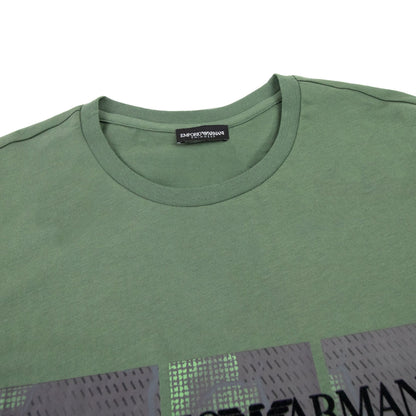 Emporio Armani Felt Logo Crew T-shirt Khaki