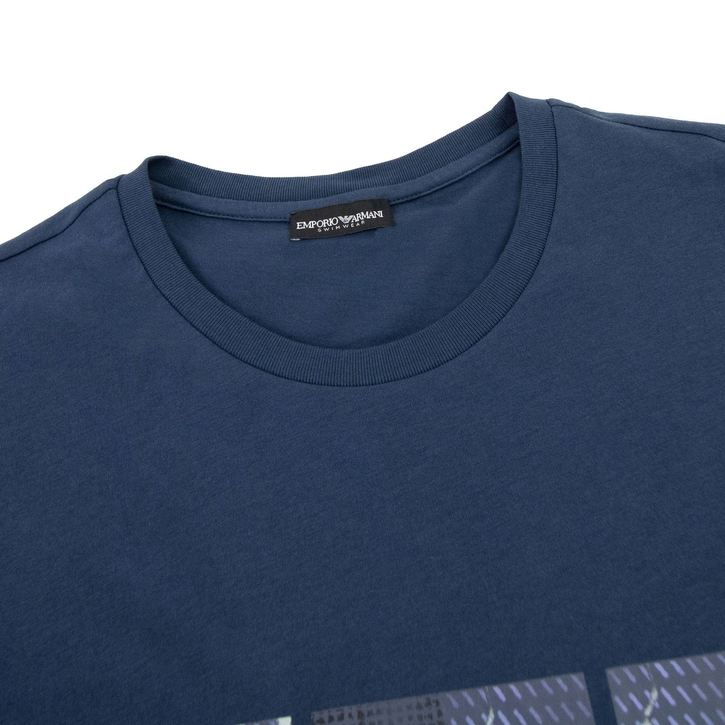 Emporio Armani Felt Logo Crew T-shirt Navy