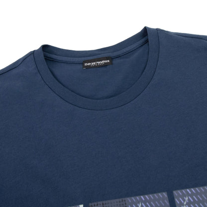 Emporio Armani Felt Logo Crew T-shirt Navy