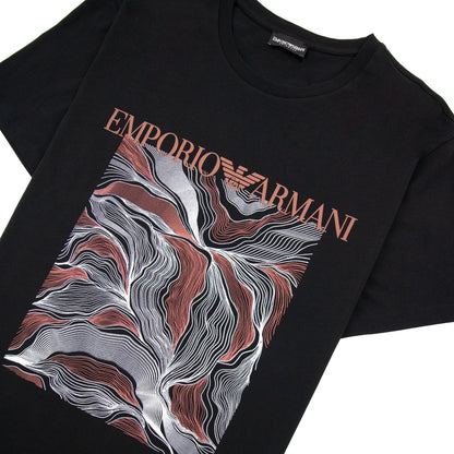 Emporio Armani Logo Beach Wear T Shirt Black