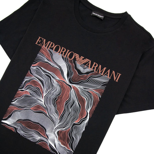 Emporio Armani Logo Beach Wear T Shirt Black