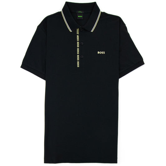 Hugo Boss Paule 4 Slim Fit Branded Placket Polo Black 001