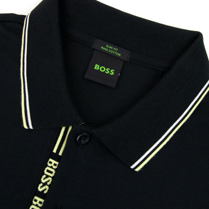 Hugo Boss Paule 4 Slim Fit Branded Placket Polo Black 001