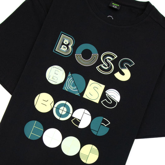 Hugo Boss Tee 3 Artwork Logo T Shirt Black 001