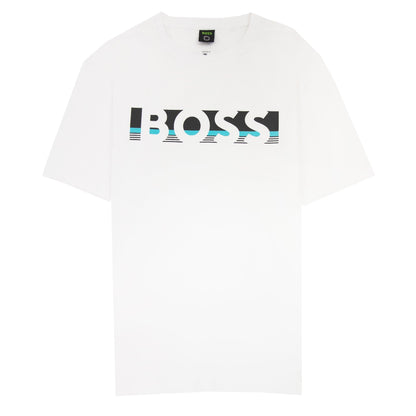 Hugo Boss Tee 1 Colour Block Logo T Shirt White 100