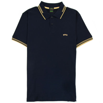 Hugo Boss Pual Curved Logo Slim Fit Polo Navy 403