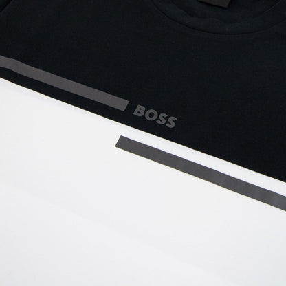 Hugo Boss Tee 4 Logo Print T Shirt Black/White 001