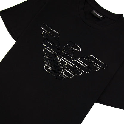 Emporio Armani Pima-jersey T-shirt With Graffiti Logo Black
