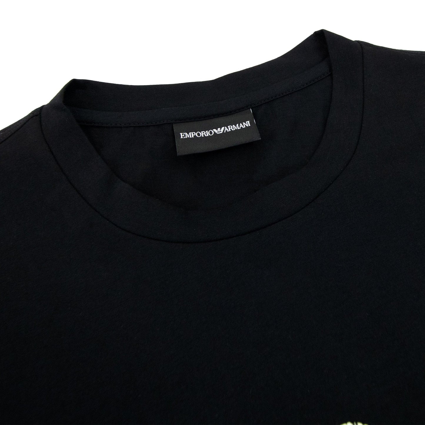 Emporio Armani Pima-jersey T-shirt With Graffiti Logo Black