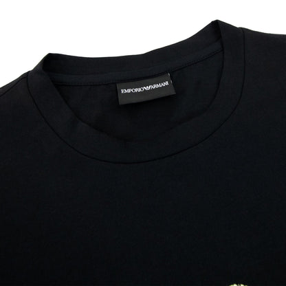 Emporio Armani Pima-jersey T-shirt With Graffiti Logo Black