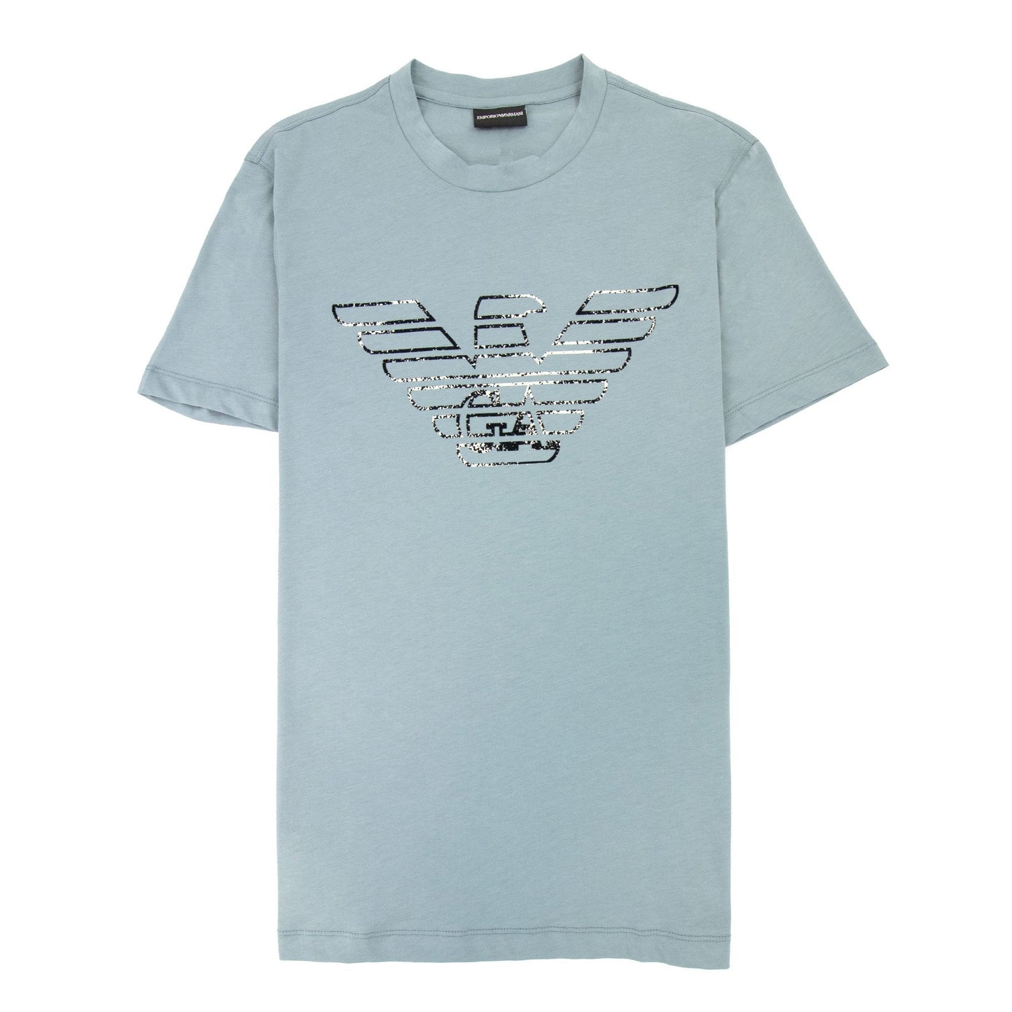 Emporio Armani Pima-jersey T-shirt With Graffiti Logo Green