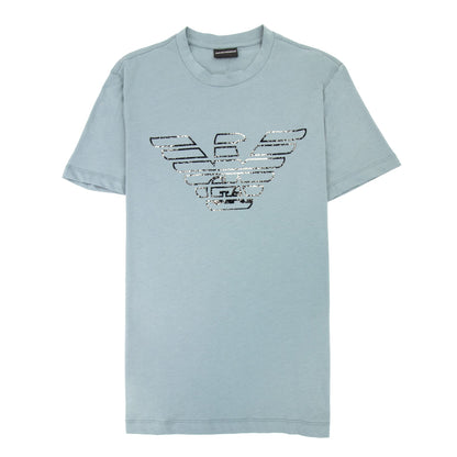 Emporio Armani Pima-jersey T-shirt With Graffiti Logo Green