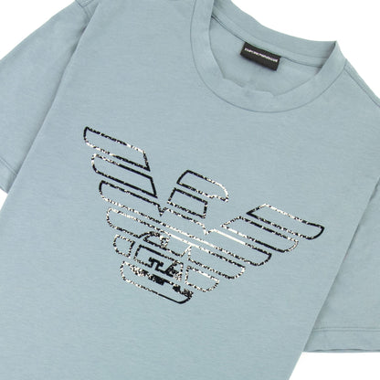 Emporio Armani Pima-jersey T-shirt With Graffiti Logo Green