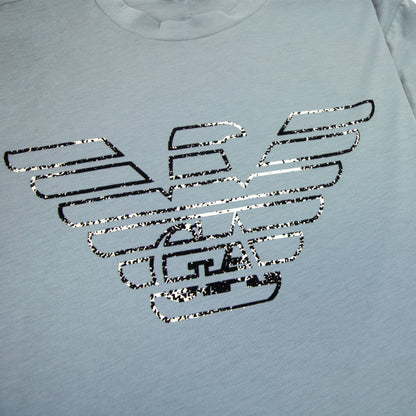 Emporio Armani Pima-jersey T-shirt With Graffiti Logo Green