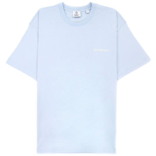 Burberry Back Monogram Motif Cotton Oversized T-shirt Sky Blue