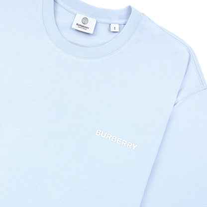 Burberry Back Monogram Motif Cotton Oversized T-shirt Sky Blue