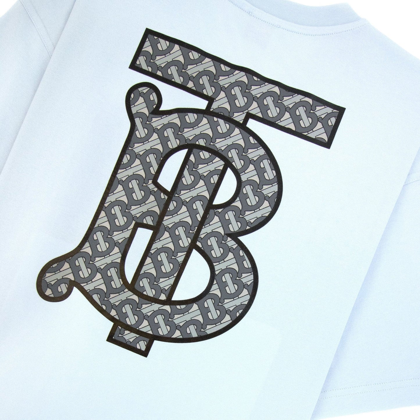Burberry Back Monogram Motif Cotton Oversized T-shirt Sky Blue