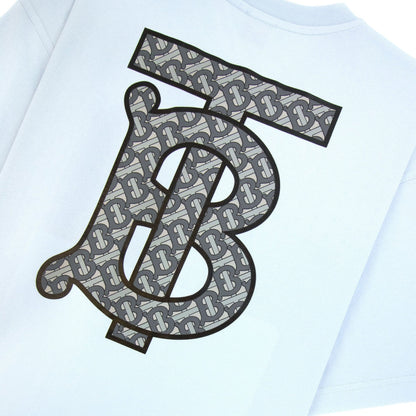 Burberry Back Monogram Motif Cotton Oversized T-shirt Sky Blue