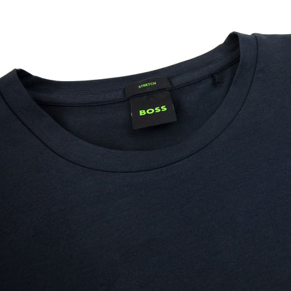 Hugo Boss Tee 4 Logo Print T Shirt Dark Navy 402