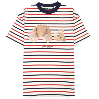 Palm Angels Pa Bear Stripe Classic Tee Red/white
