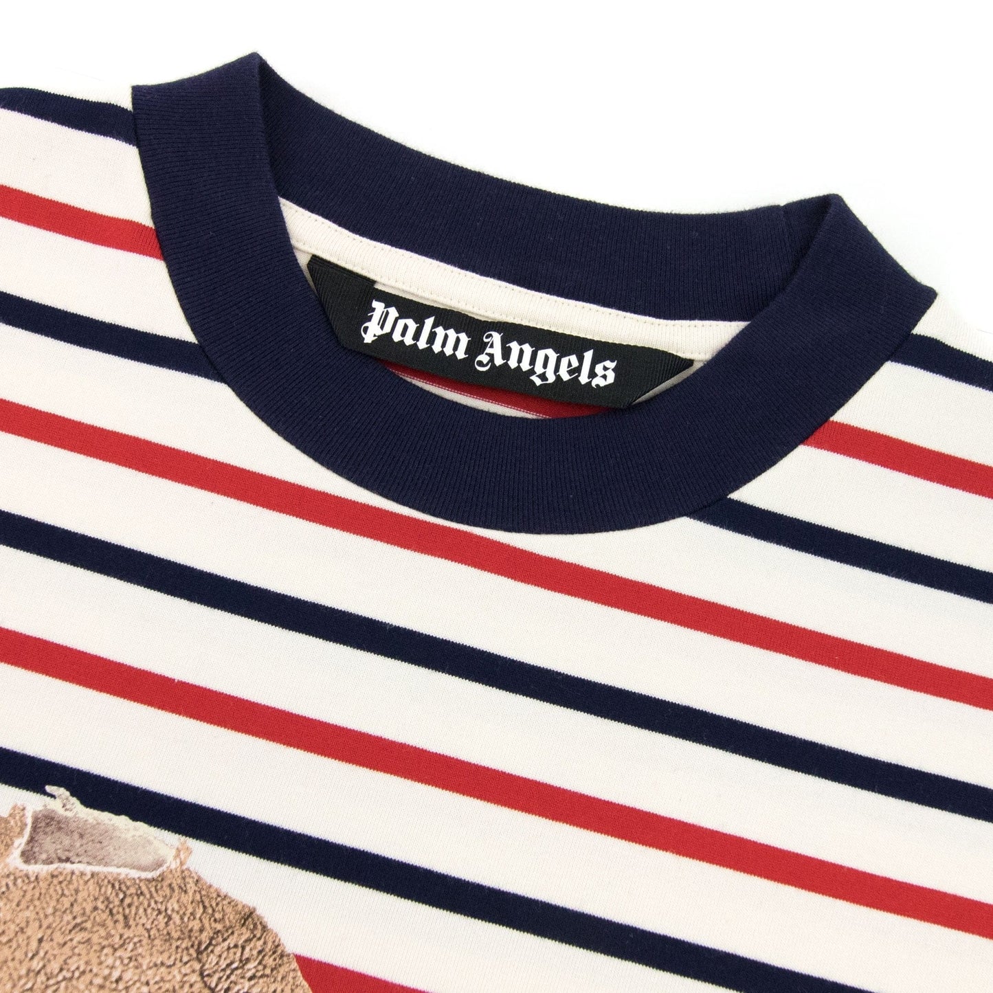 Palm Angels Pa Bear Stripe Classic Tee Red/white