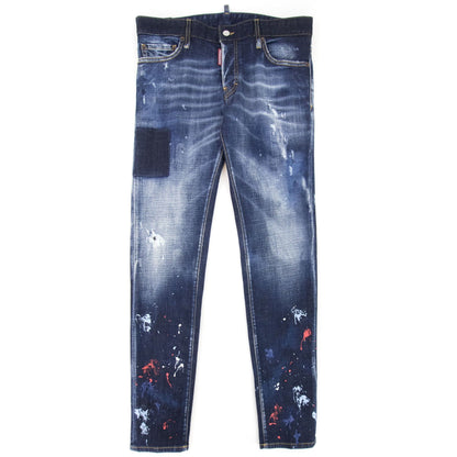 Dsquared2 Dark Splater Wash Cool Guy Jeans Navy Blue 470