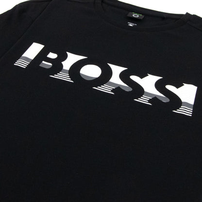 Hugo Boss Tee 1 Colour Block Logo T Shirt Black 001