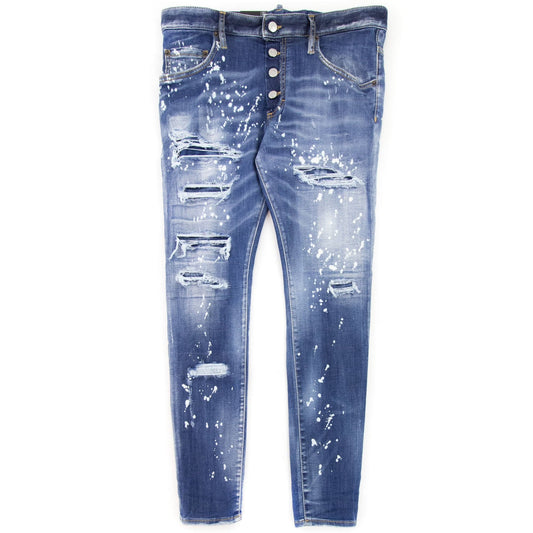 Dsquared2 Super Twinkey Ripped Jeans Navy Blue 470