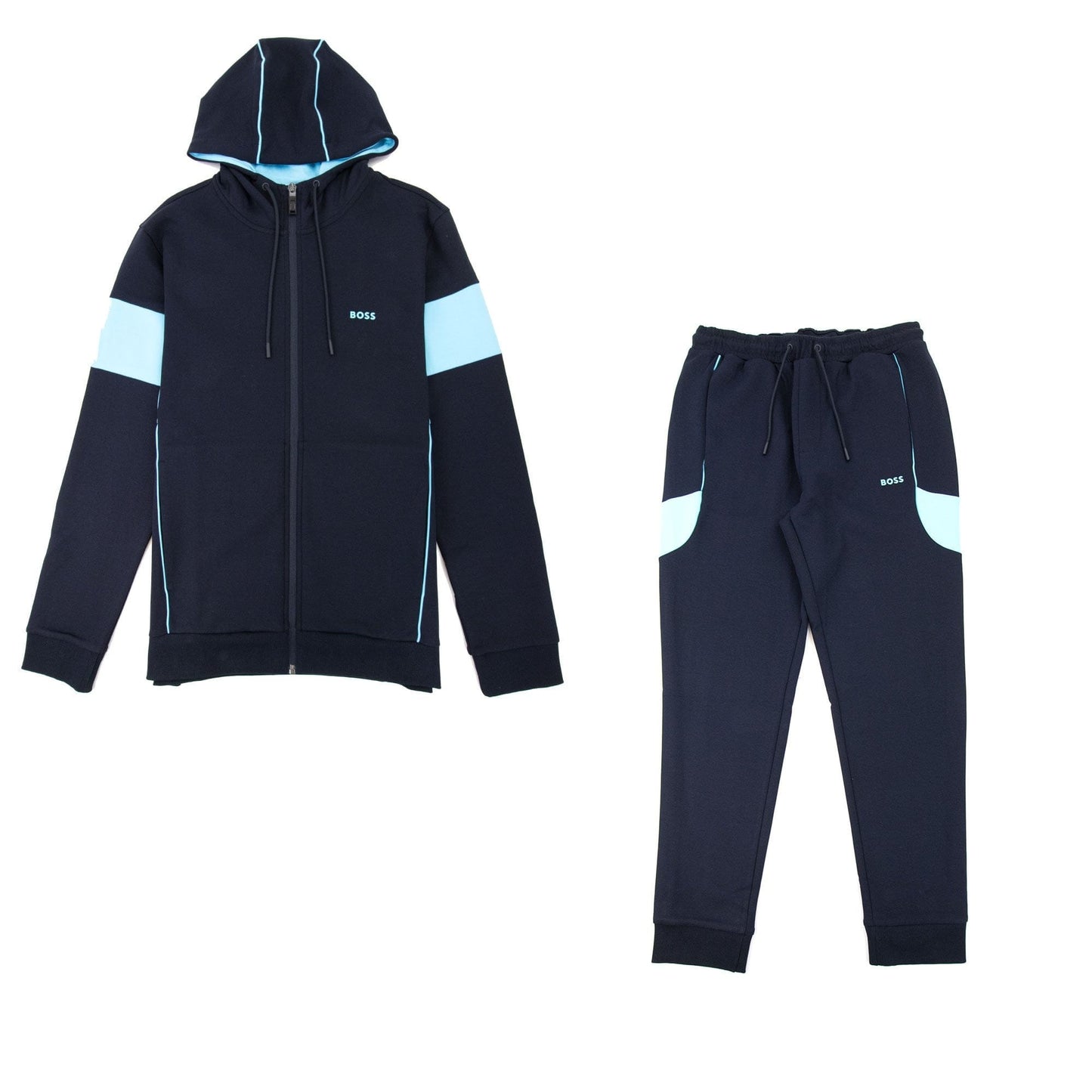 Hugo Boss Contrast Inserts Logo Tracksuit Dark Navy 402