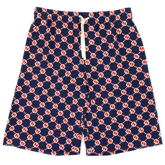 Gucci Gg On Crepe Silk Shorts Blue
