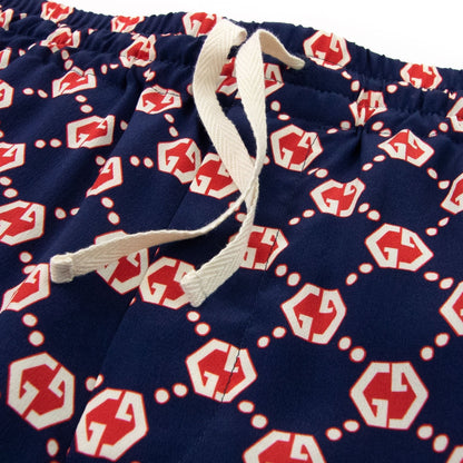 Gucci Gg On Crepe Silk Shorts Blue
