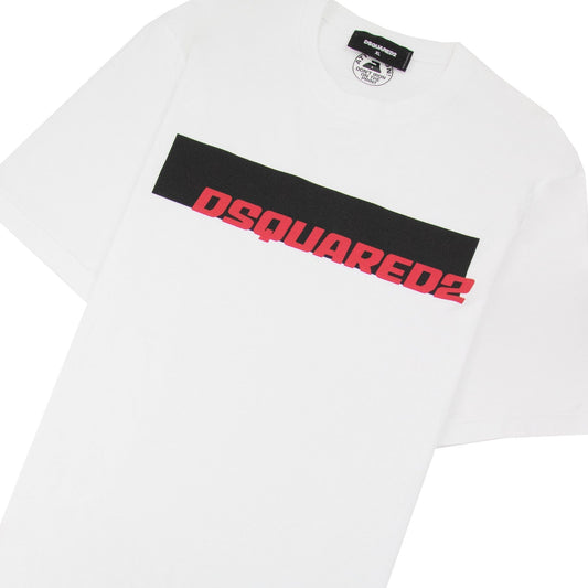 Dsquared2 Stripe Logo T-shirt White 100