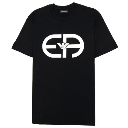 Emporio Armani Tencel-blend Jersey T-shirt With R-eacreate Logo Black