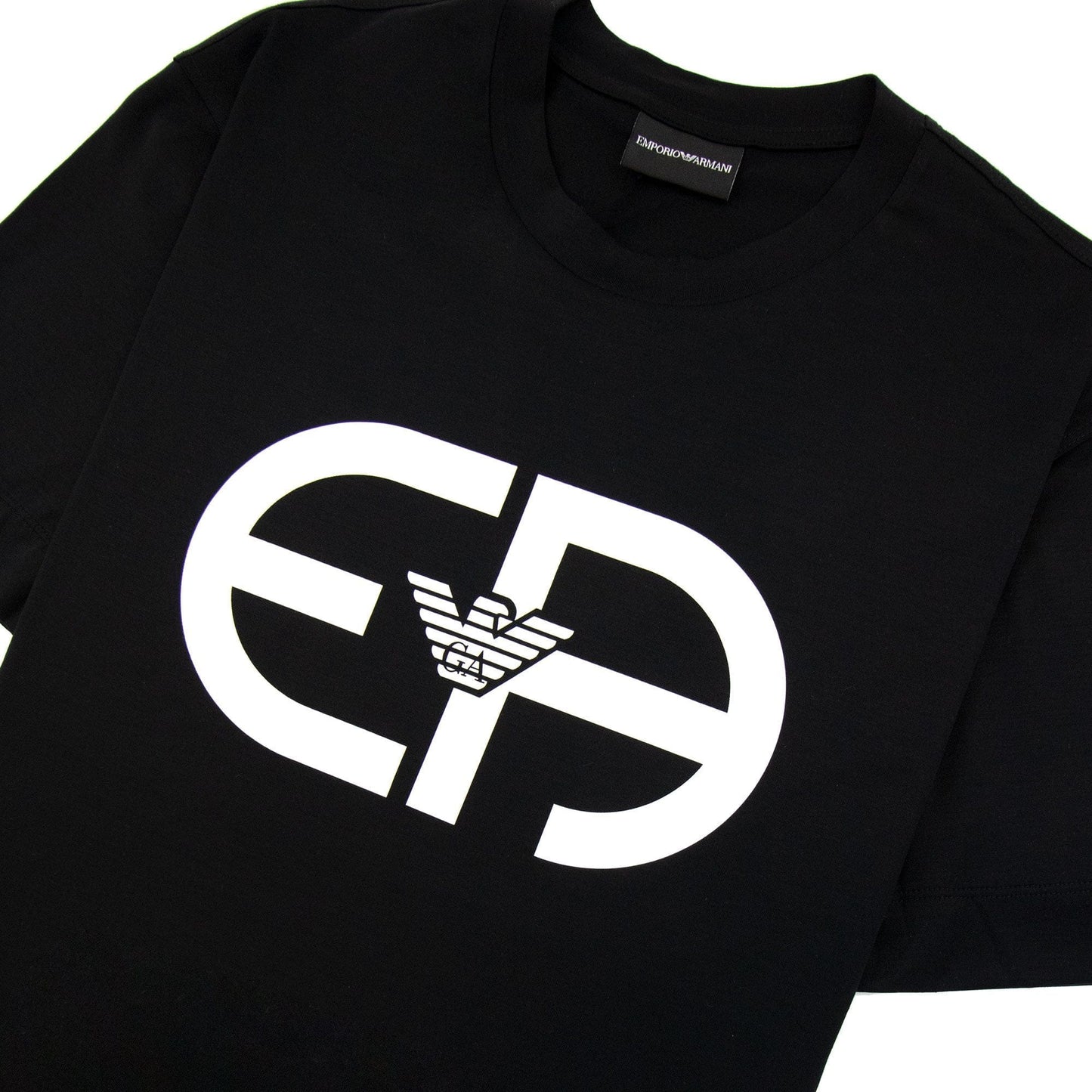 Emporio Armani Tencel-blend Jersey T-shirt With R-eacreate Logo Black