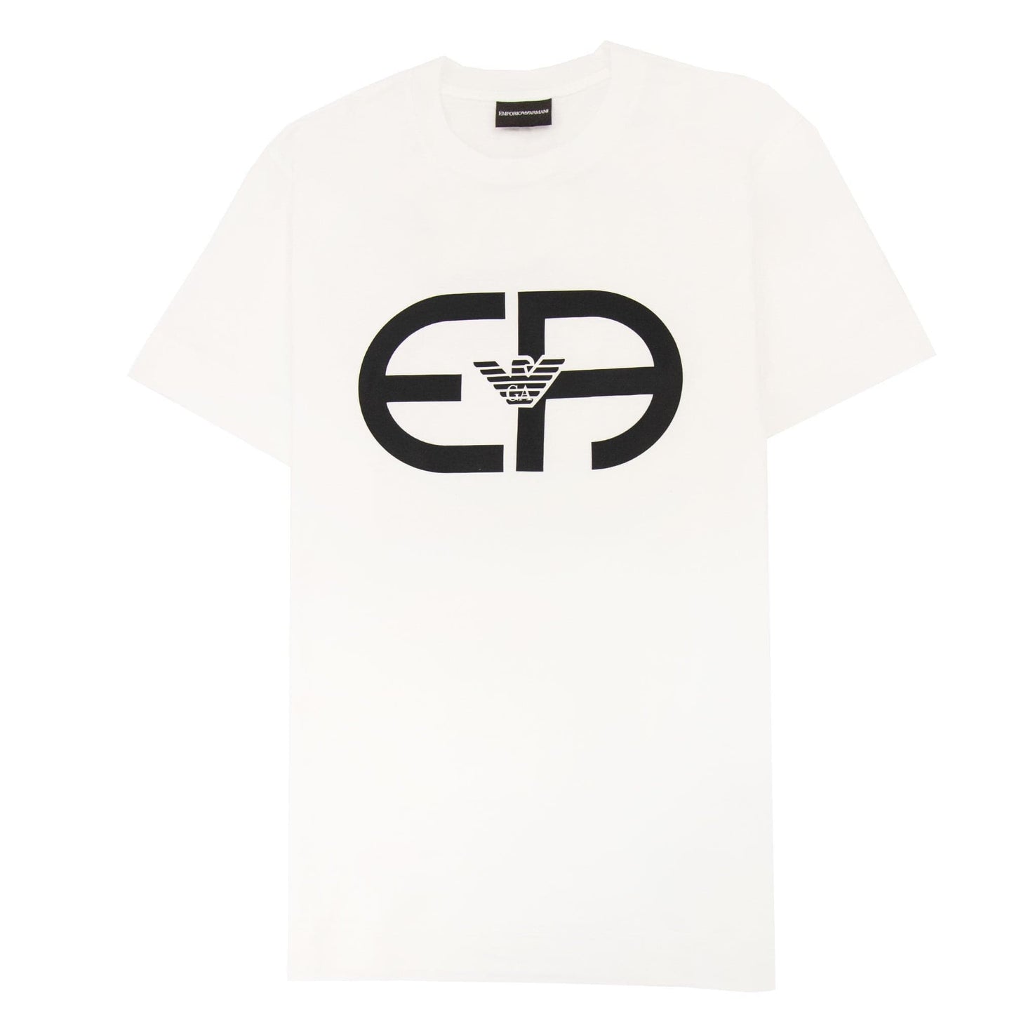 Emporio Armani Tencel-blend Jersey T-shirt With R-eacreate Logo White