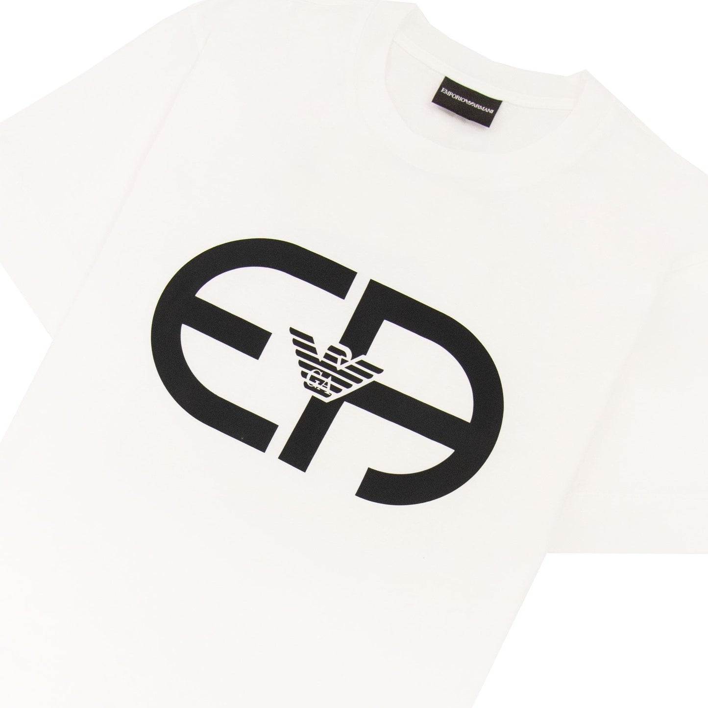 Emporio Armani Tencel-blend Jersey T-shirt With R-eacreate Logo White