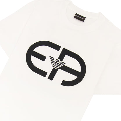 Emporio Armani Tencel-blend Jersey T-shirt With R-eacreate Logo White