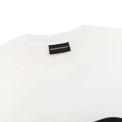 Emporio Armani Tencel-blend Jersey T-shirt With R-eacreate Logo White