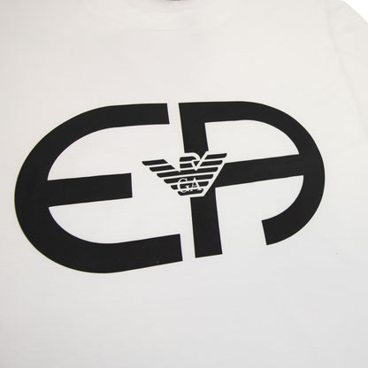 Emporio Armani Tencel-blend Jersey T-shirt With R-eacreate Logo White