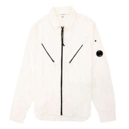 Cp Company Cotton Rip Lens Overshirt White 103